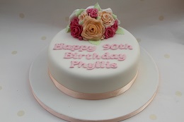 90th birthday flower cake